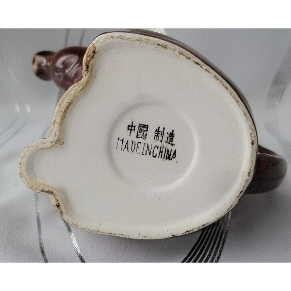 Vintage China Brown Cat Porcelain Tea‎ Pot w/ Lid Unique Whimsical - Picture 6 of 9